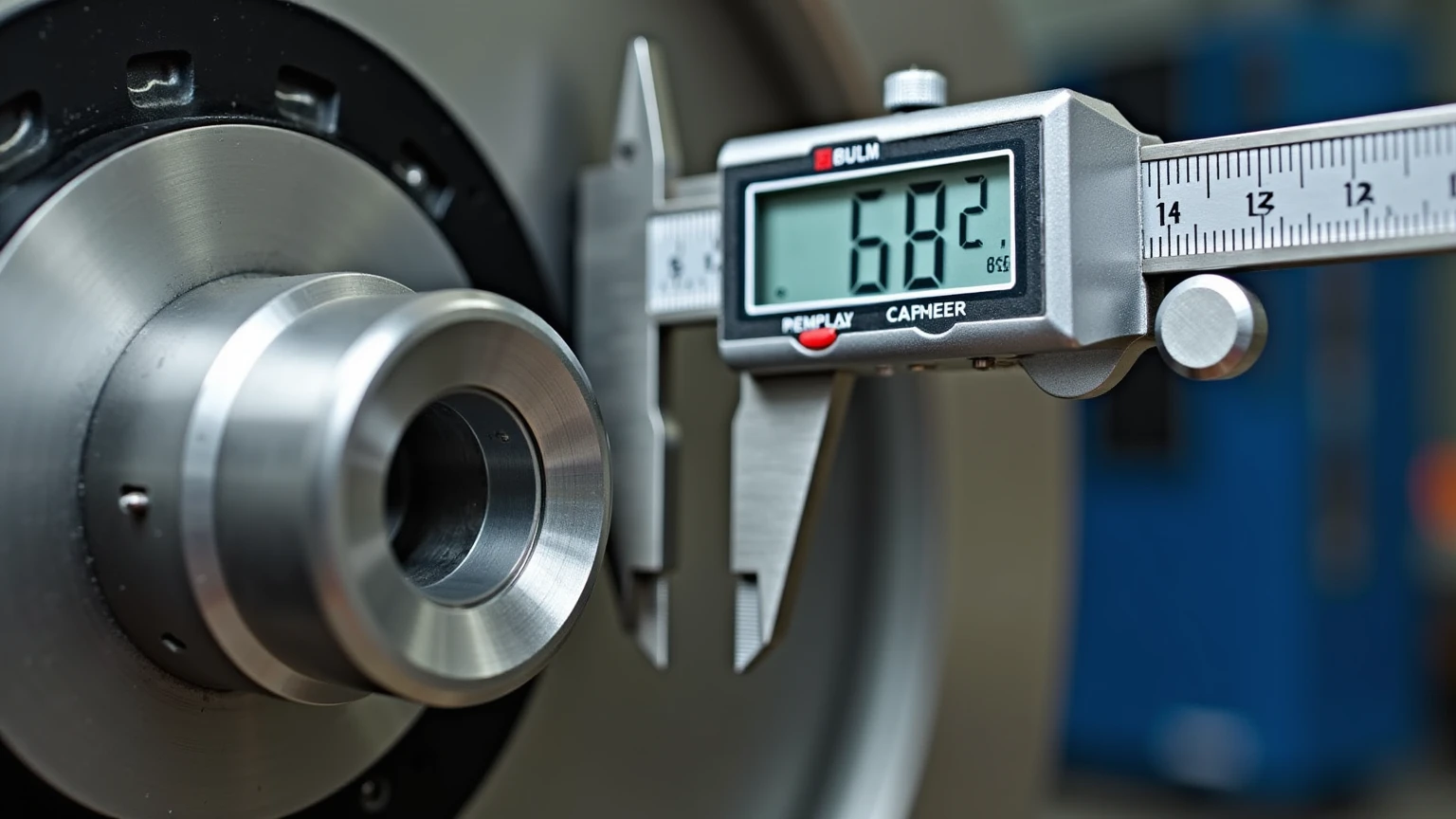 Automotive Mechanic Using a Digital Caliper