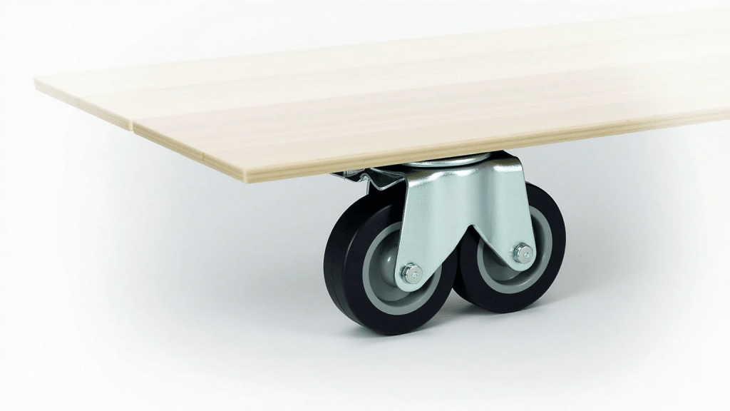 Caster Wheels with a wooden board