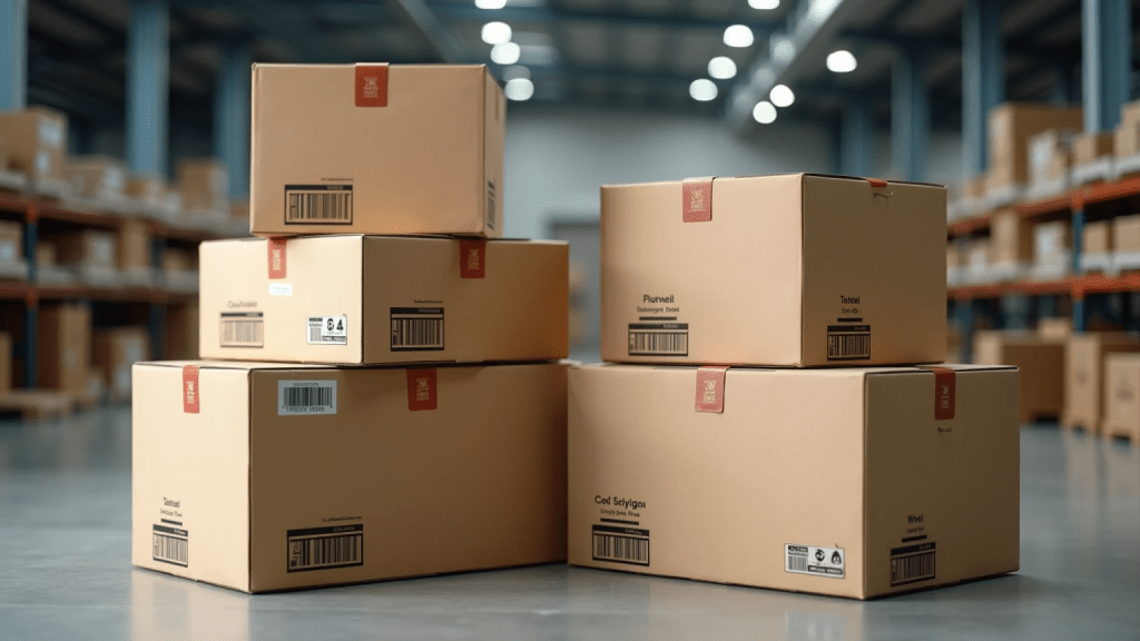 dimension boxes in the warehouse