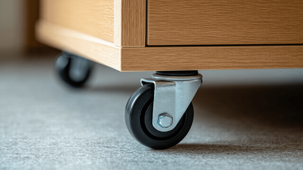 swivel caster wheels on the ground 